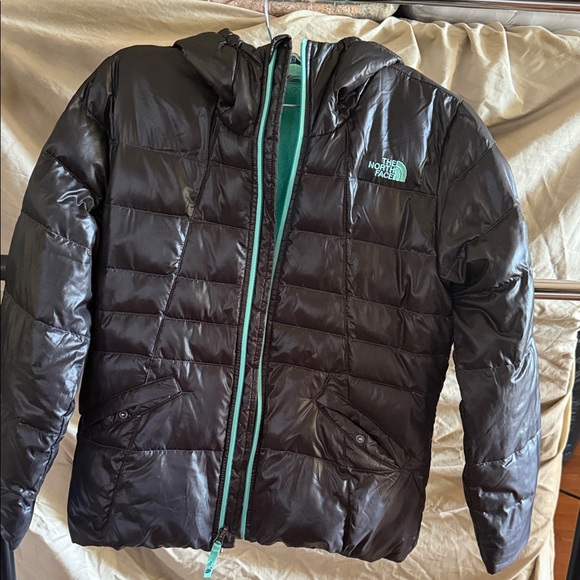 The North Face Men's Black and Teal Puffer Jacket - Picture 1 of 5